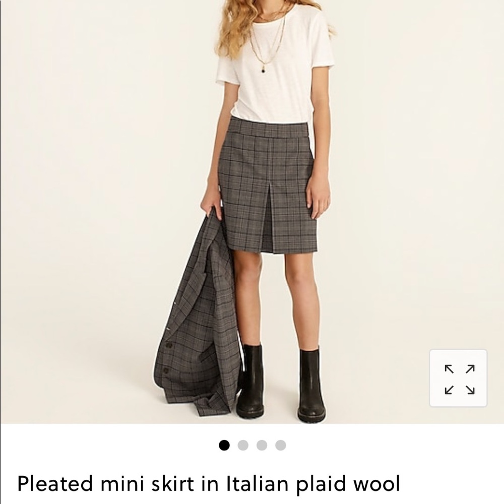 J Crew Pleated Mini Skirt in Italian Plaid Wool NWT
